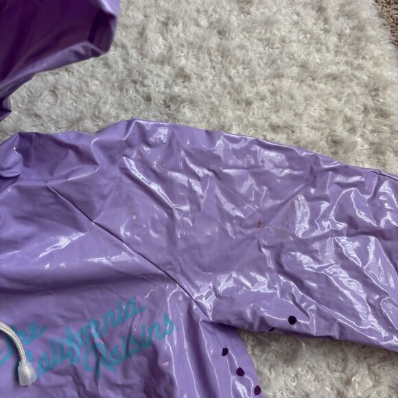 Vintage California Raisins 1987 Purple 100% Vinyl Rain Coat Jacket Kids Sz 5 - Picture 5 of 13
